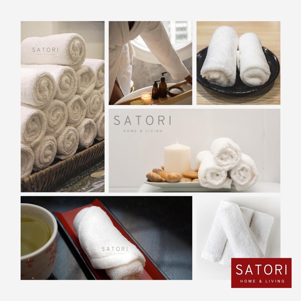 SATORI ผ้าเย็น ผ้าเช็ดมือ เช็ดหน้า 10x10“ welcome cold towel for hotel restaurants clinic
