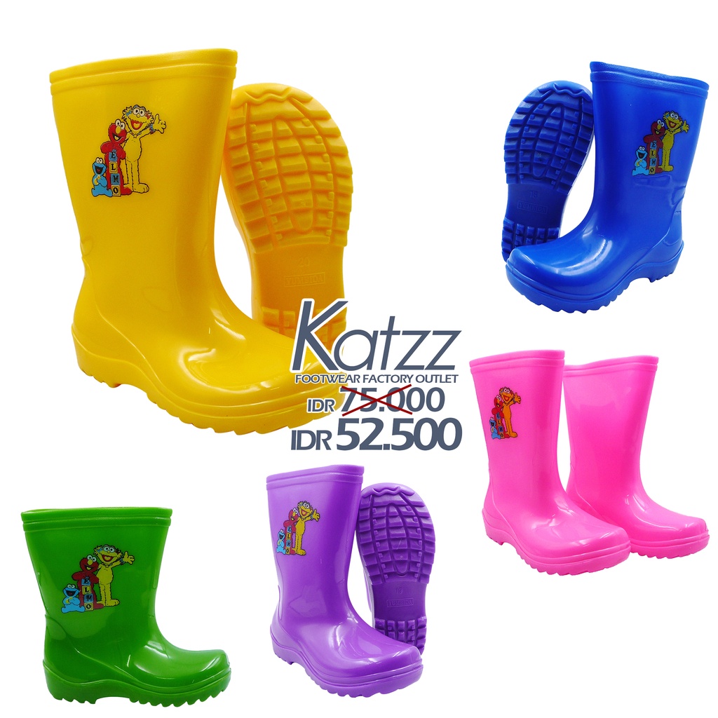 Katzz - รองเท้ายางเด็ก Unisex ขนาด 16-20 / กันน้ํา / กันลื่น / รองเท้าบูทล่าสุด / รองเท้าบูทน่ารัก /