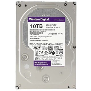10 TB 3.5" HDD (ฮาร์ดดิสก์ 3.5 นิ้ว) WD PURPLE PRO 7200RPM SATA3 (WD101PURP)