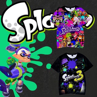 Splatoon 3 เสื้อยืดแขนสั้น คอกลม พิมพ์ลายเกมยิง 3D สําหรับผู้ชาย และผู้หญิง 2022