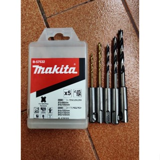 Makita B-57532 ดอกสว่านเจาะไม้ และ เจาะเหล็ก สำหรับใส่สว่านโรตารี (รวมทั้งหมด5ดอก) ของแท้โดยตัวแทนจำหน่าย