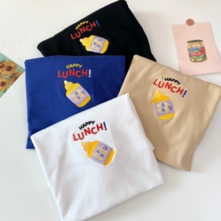 Sugarbeetshop | F52 Happy Lunch 🤍 เสื้อโอเวอร์ไซต์ oversize เสื้อยืดผ้า cotton