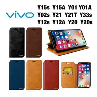 เคสฝาพับ Vivo Y02s Y21 Y21T Y33s V20 วีโว่ ฝาพับ