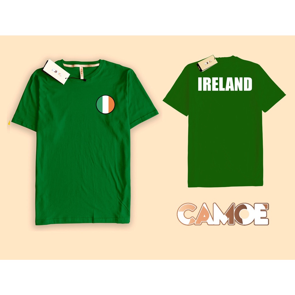 เสื้อยืด 2 ด้าน CAMOE Ireland Flag Irlandia Flag
