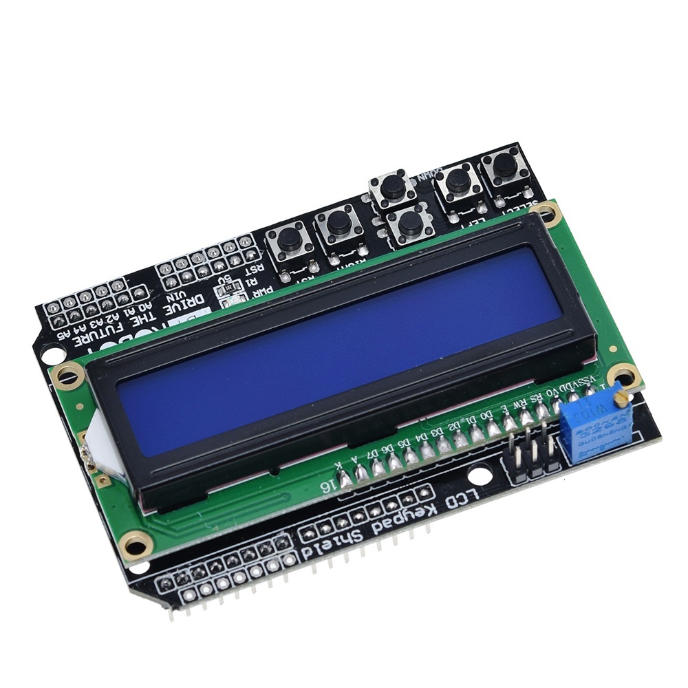 Lcd ฝาครอบโล่ LCD1602 LCD 1602 โมดูลสําหรับ Arduino ATMEGA328 ATMEGA2560 ราสเบอร์รี่ pi UNO หน้าจอสีฟ้า