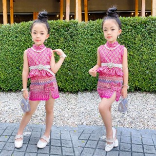 #ka ชุดไทยสวยๆงานแบบใหม่ แพทเทิลเป๊ะพร้อมส่งจ้า #ชุกไทยเด็ก