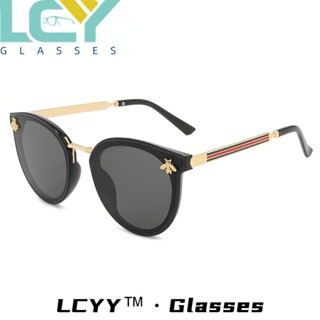 Lcyy ใหม่ แว่นตากันแดด สามสี ผ้าตาข่าย ลายผึ้งน้อย สไตล์เกาหลี ยุโรป และอเมริกา แฟชั่น สําหรับผู้หญิง 0204