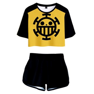 เสื้อกีฬาเบสบอล กางเกงขาสั้น คอสเพลย์ One Piece Luffy Trafalgar Law ขนาดใหญ่ 3 Xxl สําหรับผู้ชาย และผู้หญิง