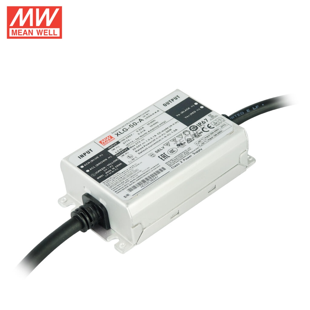 MEAN WELL XLG-50-A Constant Power LED Driver 22~54V 50W รับประกัน 5 ปี ออกใบกำกับภาษีได้