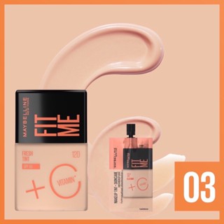 1 กล่อง*** Maybelline Fit Me Fresh Tint SPF50 + Vit C แบบซอง 5 ml. เมย์เบลลีน ฟิตมี เฟรช ทิ้นท์ วิตซี รองพื้นซอง