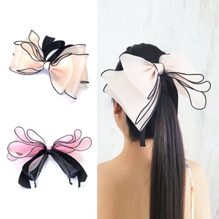 กิ๊บกล้วยเกาหลี Butterfly Organdy งานแฮนด์เมด ผ้าออแกนดี้นำเข้า โบว์ติดผม BunnyBow เกรดพรีเมียม พร้อมส่งทุกชิ้น