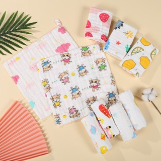 ผ้าเช็ดหน้าสาลู สาลู6ชั้น  ผ้าเช็ดหน้าเด็ก Cotton 100% Set 5 ผืน ขนาด 30*30