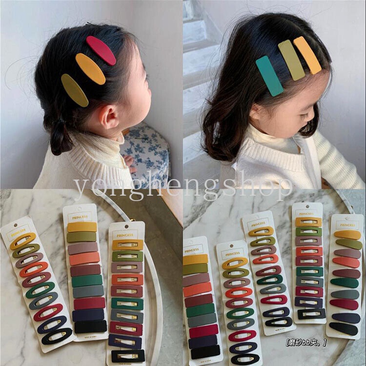 กิ๊บติดผมหน้าม้า น่ารัก สีแคนดี้ เรียบง่าย สไตล์สาวหวาน ปิ่นปักผม เครื่องประดับผม สําหรับผู้หญิง 10 ชิ้น/เซต