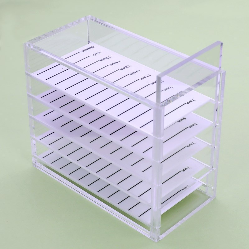 สีโปร่งใส 5 ชั้น Eyelash Storage Box กล่องพลาสติกสําหรับเก็บกาวติดขนตาปลอม  กล่องเก็บขนตาปลอม