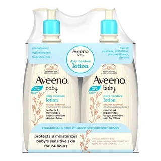 ล๊อตใหม่‼️ อวีโน่ เบบี้โลชั่นบำรุงผิวลูกน้อยอย่างอ่อนโยน ไร้แอลกอฮอล Aveeno Baby Daily Moisture Lotion 18 Fl