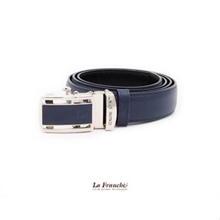 La Franche - เข็มขัดหนังวัว Autolock Saffiano Blue  Code #2AL0116