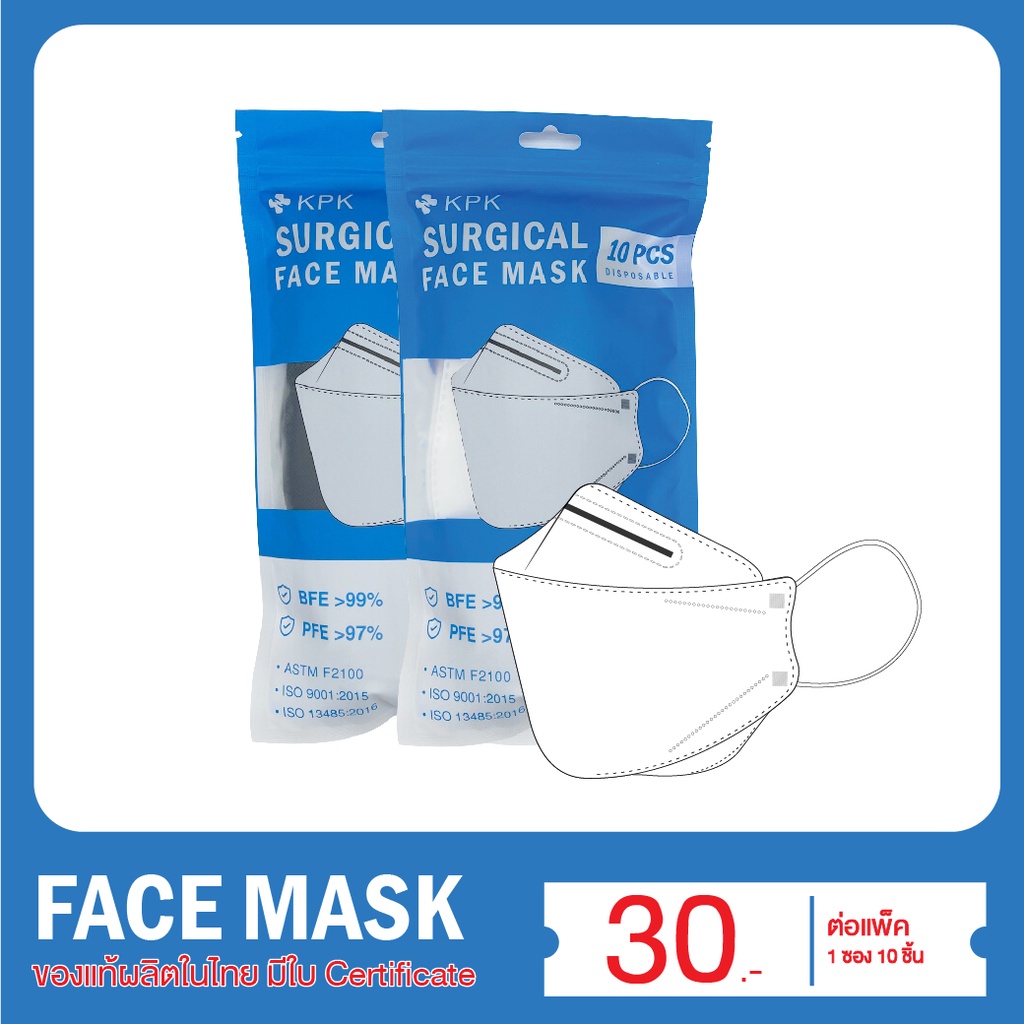 Face mask แมสเกาหลี 10 ชิ้น หน้ากากอนามัยทางการเเพทย์ Surgical Face