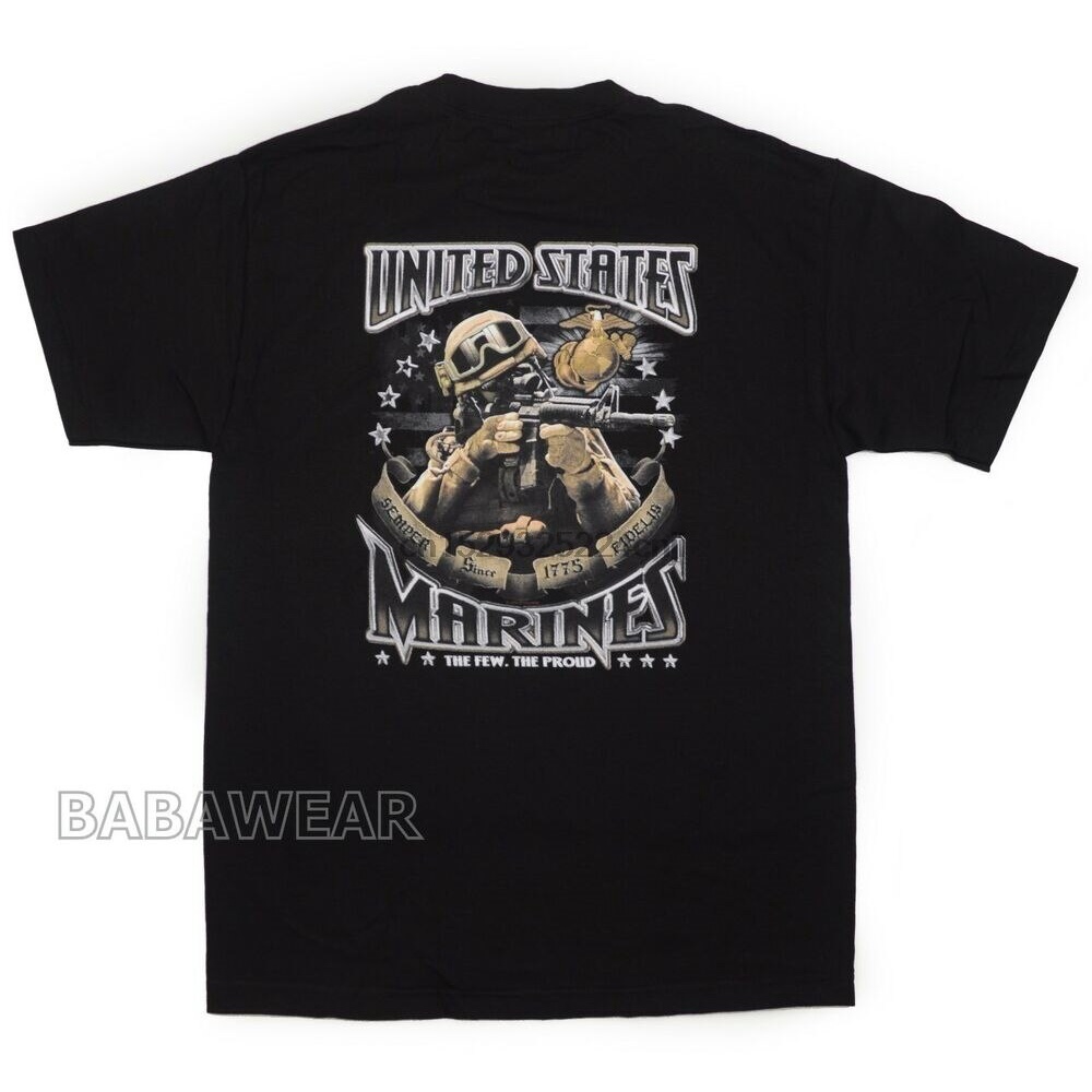 เสื้อยืดทหาร Usmc Marine Corps Semper Fidelis Flag