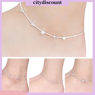 &lt;citydiscount&gt;   สร้อยข้อเท้า สวยหรู ปรับได้ ผู้หญิง ดาว หัวใจ ลูกปัด จี้ สร้อยข้อมือเท้า สําหรับช้อปปิ้ง