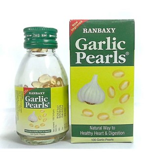 Garlic pearls น้ำมันกระเทียม จากอินเดีย (ขวดแก้ว) ลดแก็สในกระเพาะ ขับลม