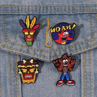 เข็มกลัด รูปการ์ตูนอนิเมะ เกม Crash Bandicoot Lapel 4 แบบ อุปกรณ์เสริม สําหรับเก็บสะสม เครื่องประดับ ของขวัญให้เพื่อน