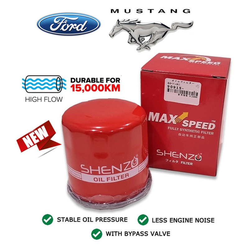 SHENZO MUSTANG FORD High Flow Performance กรองน้ํามันสําหรับ Ford Mustang 2.3cc BE8Z-6731-AC BE8Z 67
