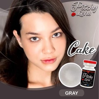 คอนแทคเลนส์ Big eye ลาย Cake สายฝอ ยี่ห้อ Pitchy Lens สีเทา ค่าสายตาปกติ (-0.00)