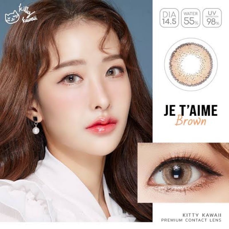 คอนแทคเลนส์ มินิ Mini Je t aime สีเทา/ตาล Gray/Brown มีค่าสายตา (0.00)-(-10.00)