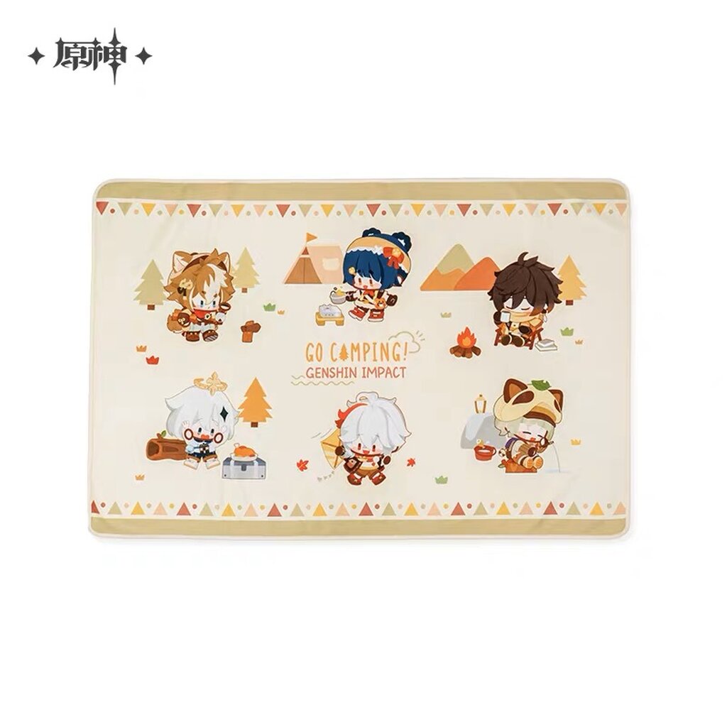 พร้อมส่ง ผ้าห่มกำมะหยี่ ซีรี่ย์ Comfortable Camping จากเกมส์ Genshin Impact ลิขสิทธิ์แท้