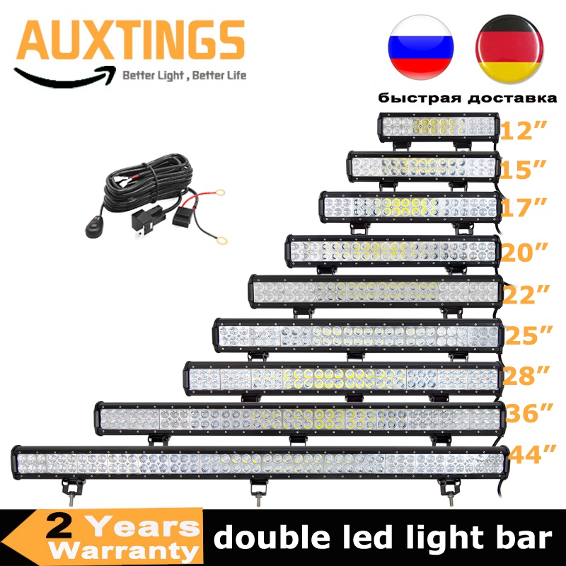 7-44 inch LED Work Light Bar 20" 126W 288W Flood Spot Combo Offroad Lamp Car 4WD Truck Tractor Boat 