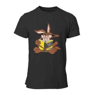 เสื้อวินเทจชาย Vintage Coyote Super Genius In Physics T-Shirts for Men 100% Cotton T Shirts Cartoons Short Sleeve Tee Sh