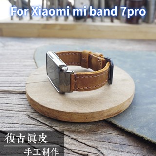 สายนาฬิกาข้อมือ สายหนัง แฮนด์เมด สําหรับ Xiaomi Mi Band 7 Pro Band 7 Pro Band 7 Pro