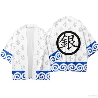 เสื้อคาร์ดิแกนกิโมโนลําลอง ทรงหลวม ขนาดใหญ่ ลายการ์ตูนอนิเมะ GINTAMA Haori สําหรับผู้หญิง และผู้ชาย