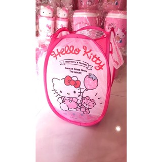 ตะกร้าผ้าพับได้คิตตี้ hello kitty laundry basket