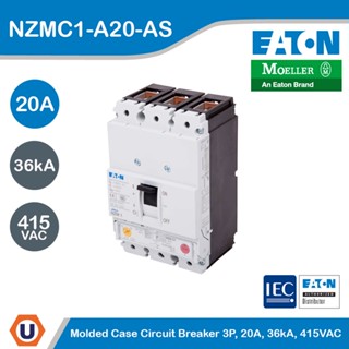 EATON Molded Case Circuit-Breaker (MCCB) 3P, 20A, 36kA ที่ 415VAC รหัส NZMC1-A20-AS สั่งซื้อได้ที่ร้าน Ucanbuys