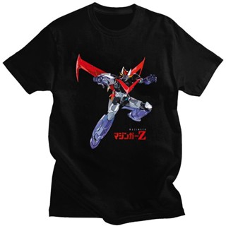 เสื้อผ้าแฟชั่น เสื้อยืด เสื้อยืด Mazinger-Z สุดเท่ผู้ชายแขนสั้นเสื้อยืดผ้าฝ้าย 100% กราฟิกอะนิเมะหุ่นยนต์ทีออฟฟิคเสื้อยื