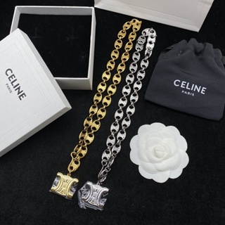 CELINE เครื่องประดับ สร้อยคอ สร้อยข้อมือ ไทเทเนียม จี้ตัวอักษร หรูหรา แฟชั่นสําหรับผู้ชาย และผู้หญิง