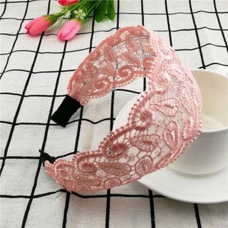 BROA ผู้หญิงผม Hoop อินเทรนด์ Elegant ดอกไม้กว้างด้านข้าง Hollow Non Slip Lace Hairbands