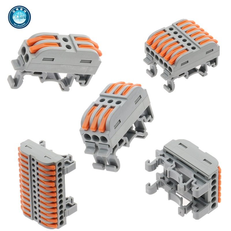 1 ชิ้นเชื่อมต่อสายไฟอย่างรวดเร็ว 211 Fast Universal Compact Din Rail ไฟฟ้าสาย Conector สายไฟตัวนํา T