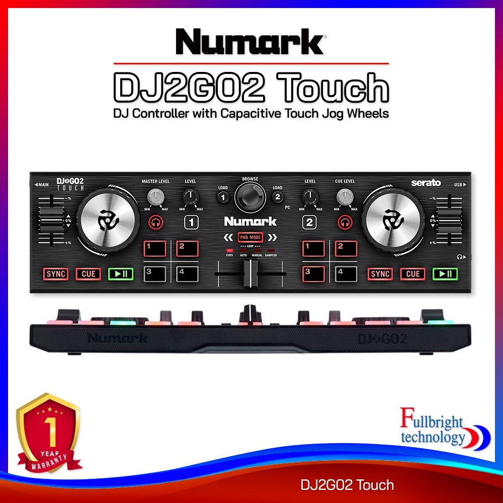 Numark DJ2GO2 Touch Pocket DJ Controller with Capacitive Touch Jog Wheelsเครื่องเล่นดีเจคอนโทรลเลอร์