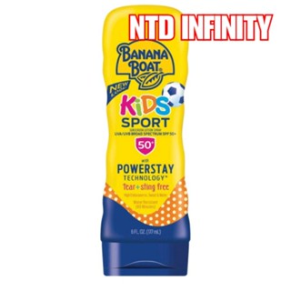 นำเข้า🇺🇸 (Exp 06/25) Banana Boat Kids Sport Sting-Free Tear-Free Broad Spectrum Sunscreen Lotion SPF 50  (177ml)