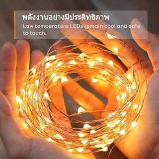 【NEW】แถบไฟ LED USB/แบตเตอรี่ ลวดทองแดง ตกแต่งคริสต์มาส งานแต่งงาน 1 เมตร 2 เมตร 3 เมตร 5 เมตร 10 เมตร