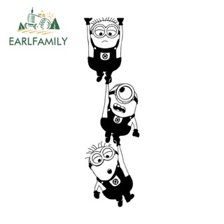 Earlfamily สติกเกอร์ ลายกราฟฟิติมินเนี่ยน กันน้ํา สําหรับติดตกแต่งประตูรถยนต์ โน้ตบุ๊ก 13 ซม. x 3.8 ซม.