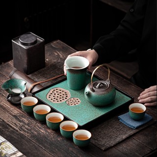 Kitchen Vintage Ceramic Tea Trays Rectangular Chinese Ceremony Office Tea Trays Vintage Bandeja De Te Decorative Board W