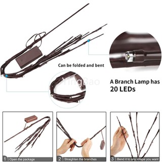 โคมไฟกิ่งไม้ Led 20 ดวง ใช้แบตเตอรี่ สําหรับตกแต่งบ้าน คริสต์มาส
