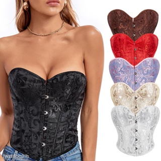 ✹☼Corset Top Crop Tops เสื้อครอปท็อปเซ็กซี่ เปิดไหล่ แบบผูกเชือก สีดํา แฟชั่นสําหรับผู้หญิง Lace Up Corsets