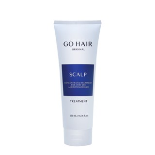 go hair scalp treatment โกแฮร์ สครัป ทรีทเม้นท์ สูตรพิเศษ *หลอดสีน้ำเงิน* 200 มล. สูตรเฉพาะสำหรับผมแห้งเสียมาก