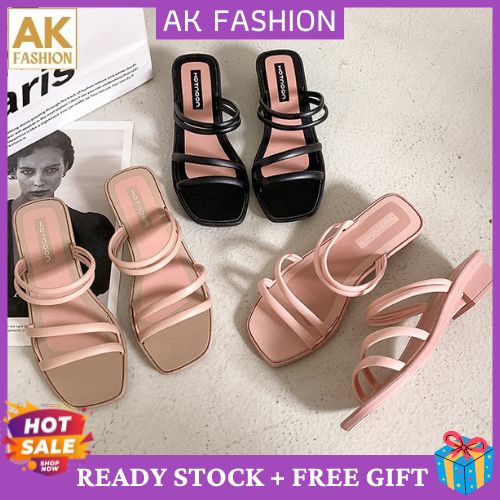 Ak ผู้หญิงทิวลิป 2 ทางรองเท้าส้นเตี้ยรองเท้าส้นเตี้ยสําหรับผู้หญิงสาว [SH35480]