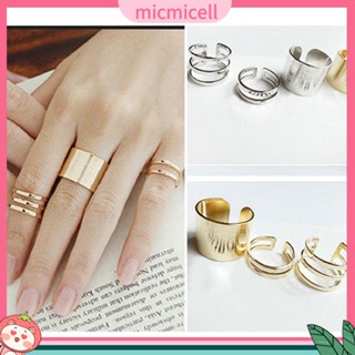 (micmicell) แหวนสวมนิ้วมือ แบบเปิด เครื่องประดับ ของขวัญคริสต์มาส 3 ชิ้น ต่อชุด