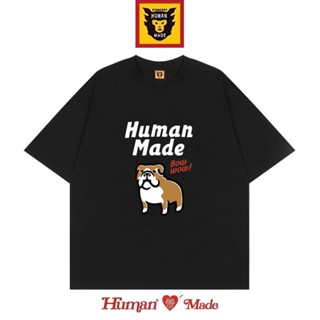 เสื้อยืดแขนสั้น คอกลม ผ้าฝ้ายแท้ ทรงหลวม ลาย Human MADE แฟชั่นสตรีท สไตล์ญี่ปุ่น สําหรับผู้ชาย และผู้หญิง